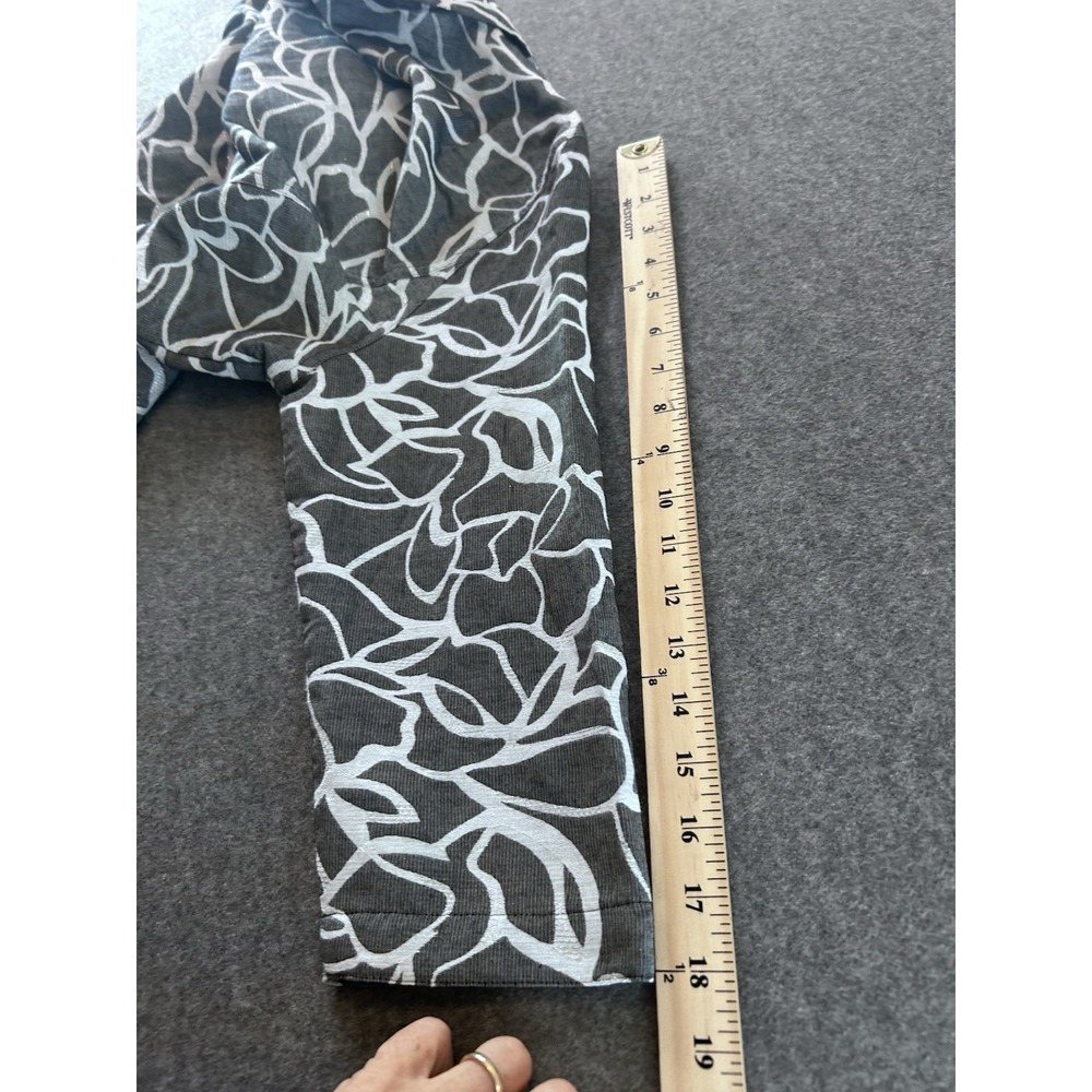 Additions By Chico's Gray & White Abstract Print Lightweight Jacket Sz 2 ; 12; L - Picture 14 of 16